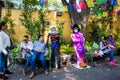 Mexico City, Mexico - October 26, 2018. Skeletons at Dia de los Muertos