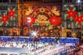 Mexico City Mexico Zocalo Christmas Night Ice Skating Rink Royalty Free Stock Photo