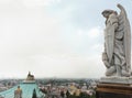 Statue of the Archangel Michael near the Basilica of Guadalupe i Royalty Free Stock Photo