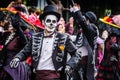 Mexico City, Mexico - October 27, 2018. Celebration of Day of Dead parade Royalty Free Stock Photo