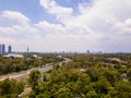 Mexico City panoramic view Chapultepec park and periferico Royalty Free Stock Photo