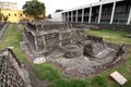 Remains of Aztec temples at the Plaza de las Tres Culturas Royalty Free Stock Photo