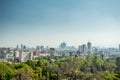 Mexico city skyline from Chapultepec castle Royalty Free Stock Photo