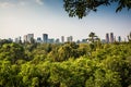 Mexico City skyline from Chapultepec castle and park Royalty Free Stock Photo