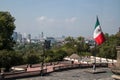 Mexico City skyline with flag Royalty Free Stock Photo