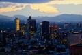 Mexico city at sunset time Royalty Free Stock Photo