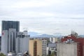 Mexico City with view of volcanoes Popocatepetl y Iztaccihuatl