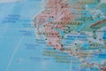 Mexico in close up on the map. Focus on the name of country. Vignetting effect Royalty Free Stock Photo