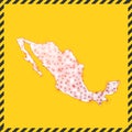 Mexico closed - virus danger sign.