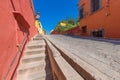 Mexico, Colorful buildings and streets of San Miguel de Allende in historic city center