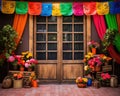 Mexico colorfull party aniversary backdrop. Royalty Free Stock Photo