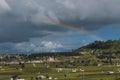 Mexico country landscape, a rainbow appearing on the horizon in front of a hill 2.