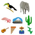 Mexico country set icons in cartoon style. Big collection of Mexico country vector symbol stock illustration