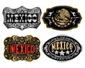 Mexico Cowboy belt buckle vector Royalty Free Stock Photo