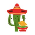 Mexico culture and foods cartoons