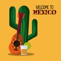 Mexico culture icons in flat design style, vector illustration Royalty Free Stock Photo