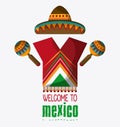 Mexico culture icons in flat design style, vector illustration Royalty Free Stock Photo