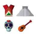 Mexico culture icons in flat design style, vector illustration Royalty Free Stock Photo