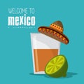 Mexico culture icons in flat design style, vector illustration Royalty Free Stock Photo