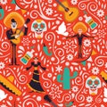 Mexico culture seamless pattern background