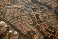 Mexico df city town aerial view from airplane