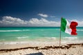 Mexico Flag on the beach