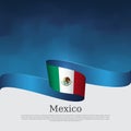 Mexico flag on blue white background. Vector banner design, mexico national poster. Cover for business booklet. Wavy mexican flag Royalty Free Stock Photo