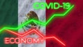 Mexico Flag and COVID-19 Coronavirus Economy Neon Titles Ã¢â¬â 3D Illustrations