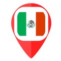 Mexico flag pin map marker country Royalty Free Stock Photo