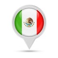 Mexico Flag Round Pin Vector Icon