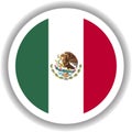 Mexico flag round shape Vectors Royalty Free Stock Photo