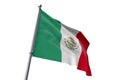 Mexico flag waving isolated white background 3D illustration Royalty Free Stock Photo