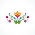 Mexico flowers ornament. Vector illustration.