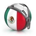 Mexico football nation - football in the unzipped bag with Mexican flag print