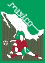 Mexico Football Soccer Players with Flag Background