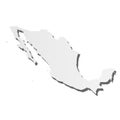 Mexico - grey 3d-like silhouette map of country area with dropped shadow. Simple flat vector illustration