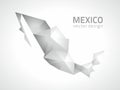 Mexico grey and silver 3d mosaic vector shadow triangle map