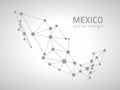 Mexico grey vector dot outline triangle map