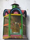 Mexico: handcrafted painted metal bird cage