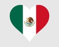 Mexico Heart Flag. Mexican Love Shape Country Nation National Flag. United Mexican States Banner Icon Sign Symbol. EPS Vector