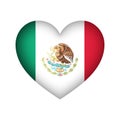 Mexico Heart shape flag vector design