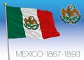 Mexico, historical flag 1867-1993, United Mexican States Royalty Free Stock Photo