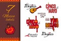 Mexico holiday labels set