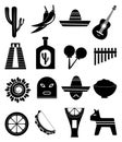 Mexico icons set