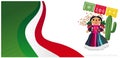 Mexico independence day celebration banner Royalty Free Stock Photo