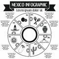 Mexico infographic elements, simple style