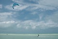 Mexico, island holbox - february 2020 Kite surfing at holbox island in the caribbean sea