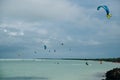 Mexico, island holbox - february 2020 Kite surfing at holbox island in the caribbean sea