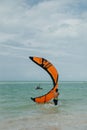 Mexico, island holbox - february 2020 Kite surfing at holbox island in the caribbean sea
