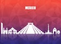 Mexico Landmark Global Travel And Journey paper background. Vector Design Template.used for your